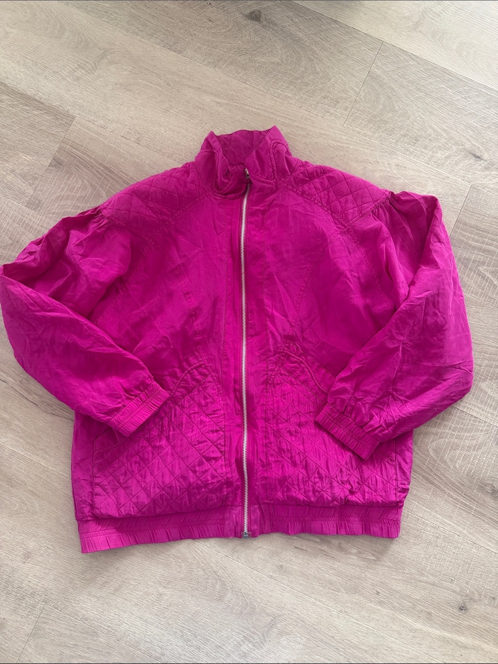 Vintage Lavon Petite Silk Jacket in Bright Pink size Small P